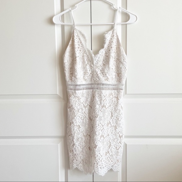 Superdown Revolve Remi White Lace Mini Dress Mini
